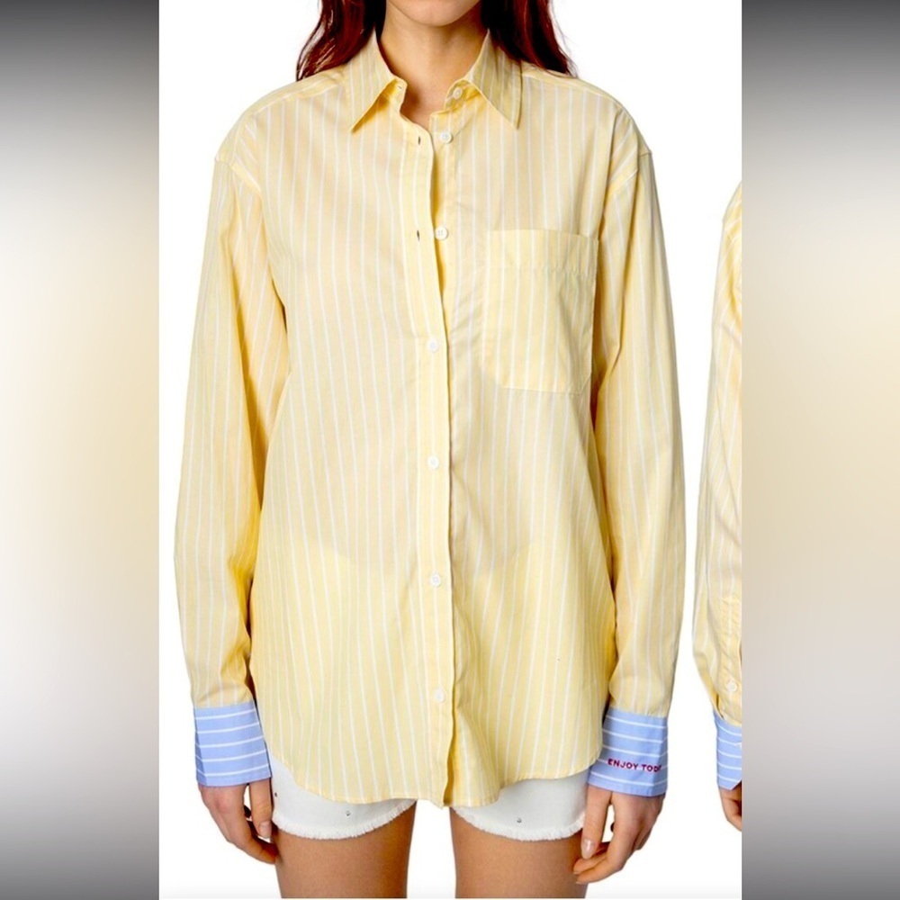 Zadig & Voltaire Long Sleeve Tais Raye button up Shirt NWT $250 casual summer